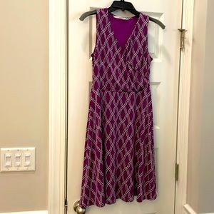 EUC stitch fix 41 hawthorn sz small bright purple faux wrap with tie belt dress